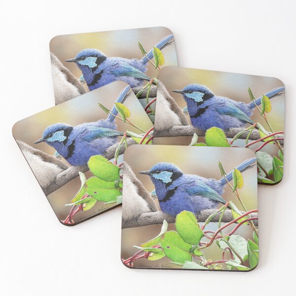 Item preview, ULTRAVIOLET - Splendid Fairy-wrens designed and sold by Frances McMahon Watercolour Bird Artist.