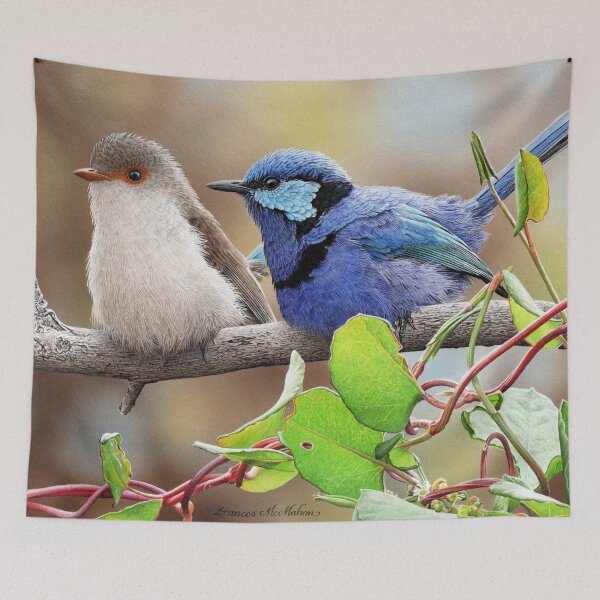 Item preview, ULTRAVIOLET - Splendid Fairy-wrens designed and sold by Frances McMahon Watercolour Bird Artist.