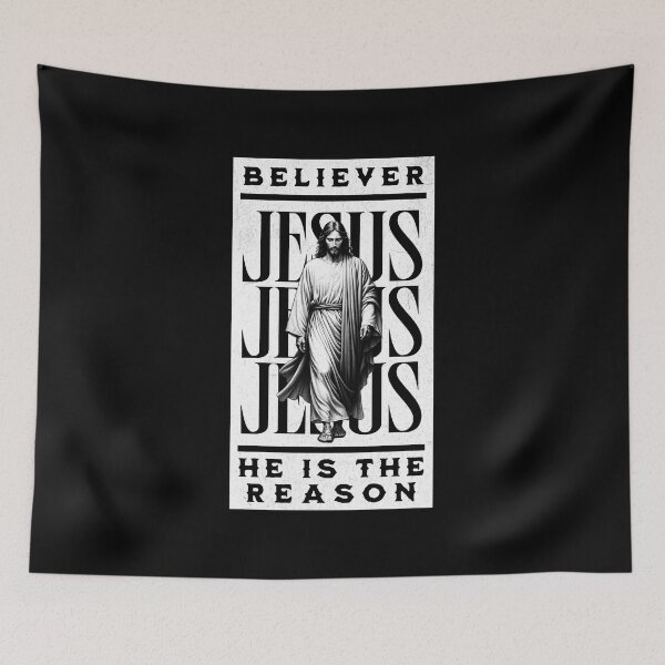 Item preview, Believer - He Is The Reason - Easter Christian T-Shirt + other products - Jesus Graphic Black Edition designed and sold by RMD-Design.