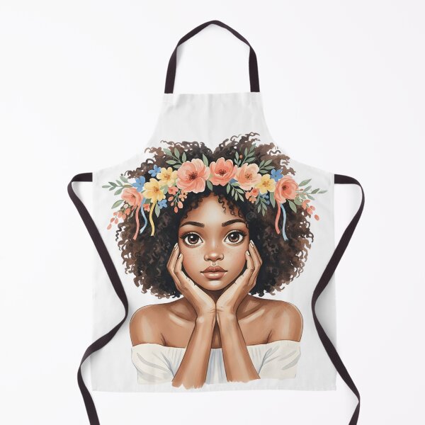 Item preview, Girl with Afro Hair and Flower Crown Illustration designed and sold by VibranPalette.