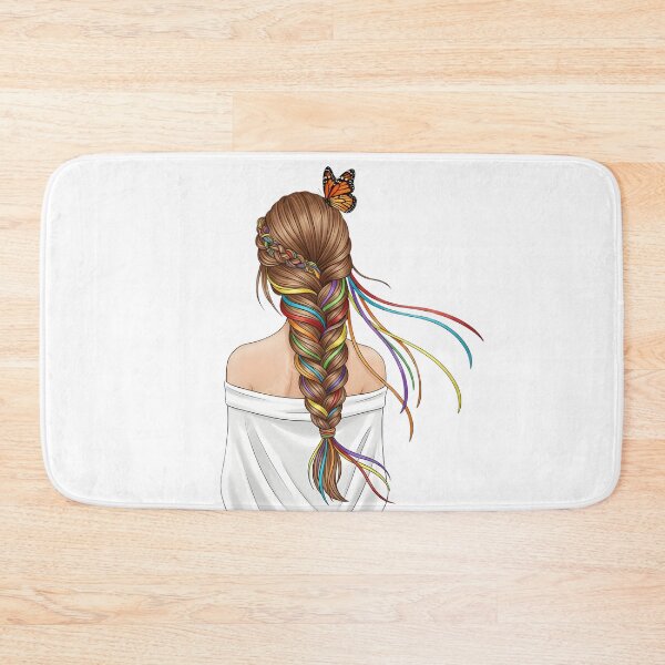 Item preview, Braided Hair with Colorful Ribbons and Butterfly designed and sold by VibranPalette.