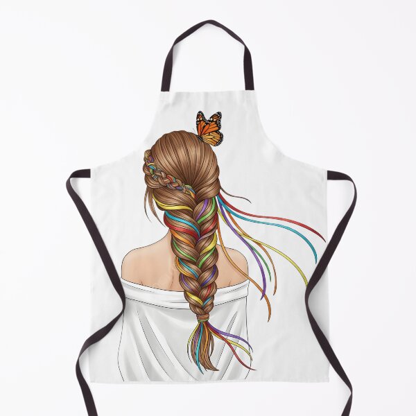 Item preview, Braided Hair with Colorful Ribbons and Butterfly designed and sold by VibranPalette.