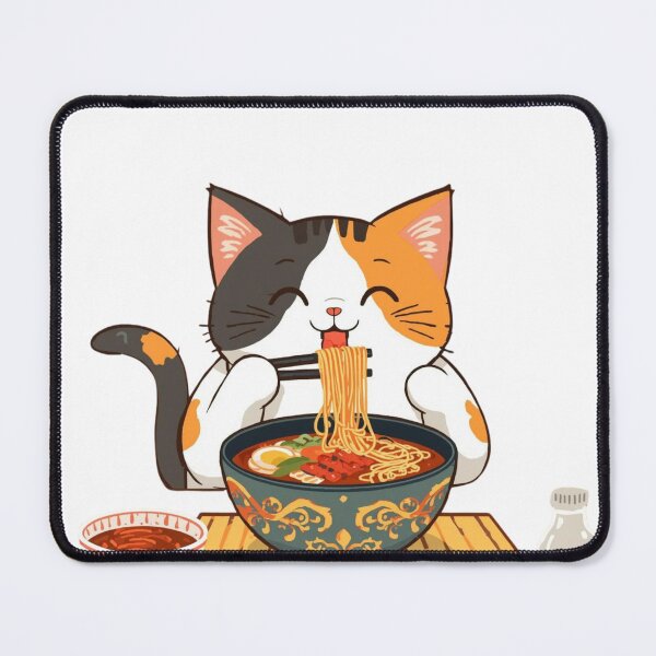 Item preview, Cute cat eating Ramen designed and sold by JosueShop101.