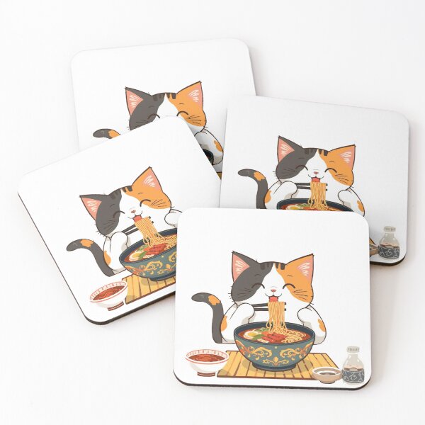 Item preview, Cute cat eating Ramen designed and sold by JosueShop101.
