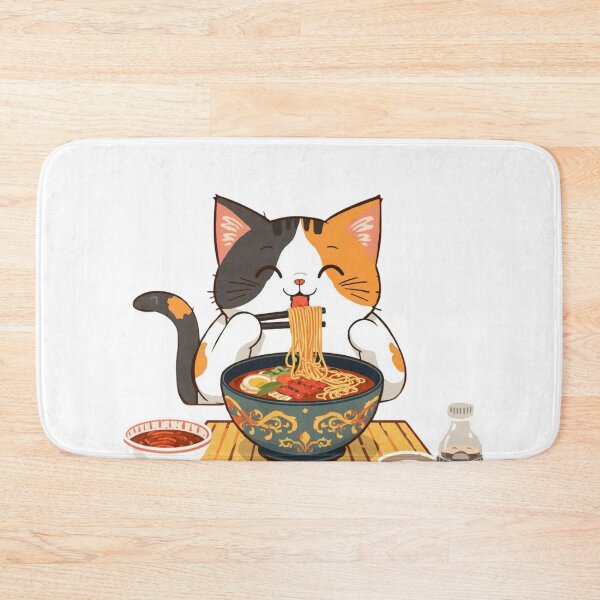 Item preview, Cute cat eating Ramen designed and sold by JosueShop101.