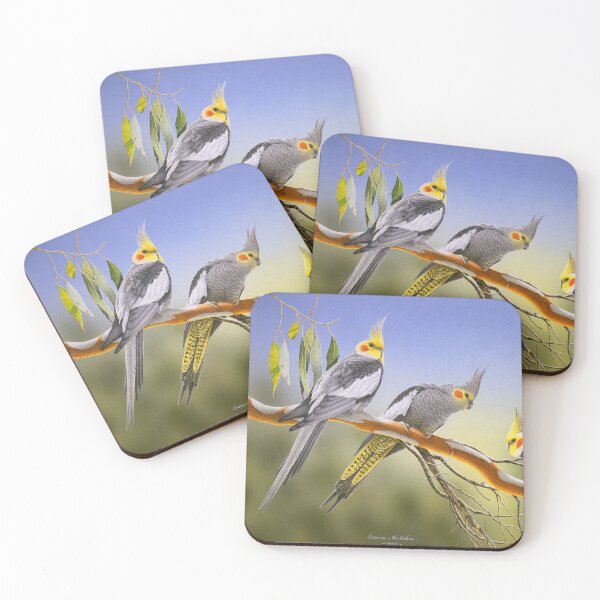 Item preview, MORNING LIGHT (Cockatiels) designed and sold by Frances McMahon Watercolour Bird Artist.