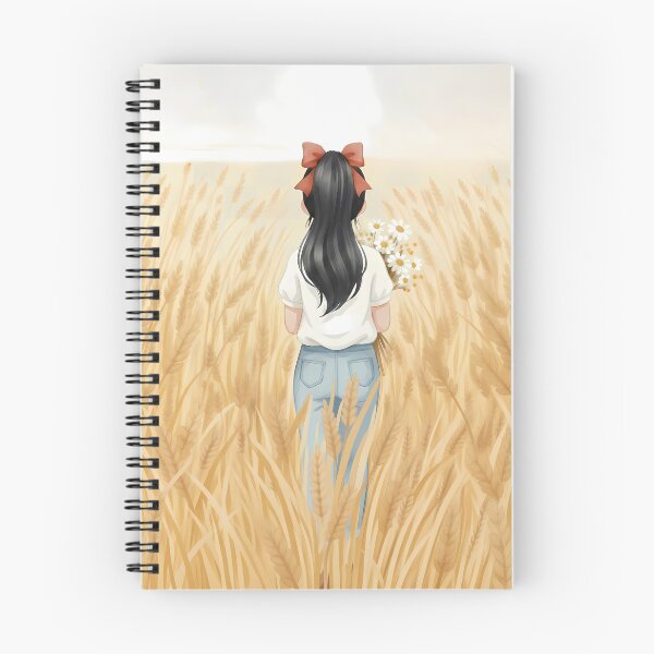 Item preview, Girl with Flowers in Wheat Field - Back View designed and sold by VibranPalette.