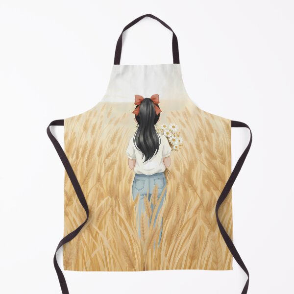 Item preview, Girl with Flowers in Wheat Field - Back View designed and sold by VibranPalette.