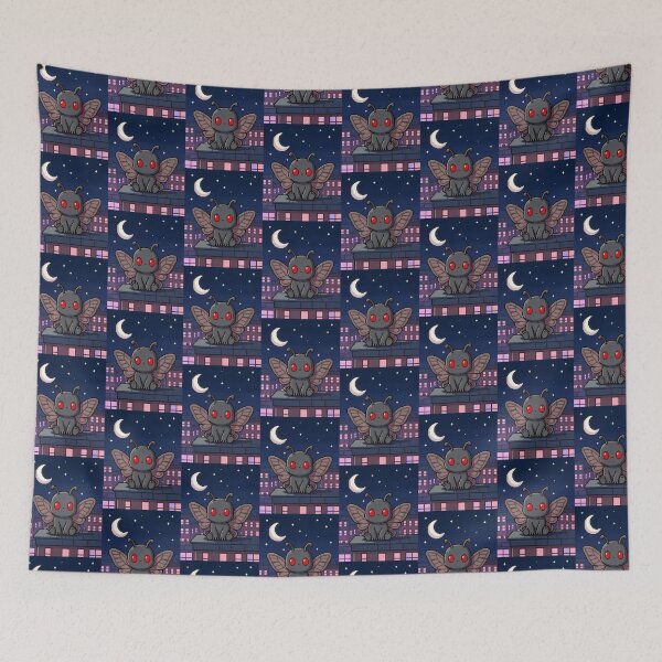 Item preview, Kawaii Pixel Mothman – Cute Cryptid Night Rooftop Aesthetic designed and sold by CryptidArtz.