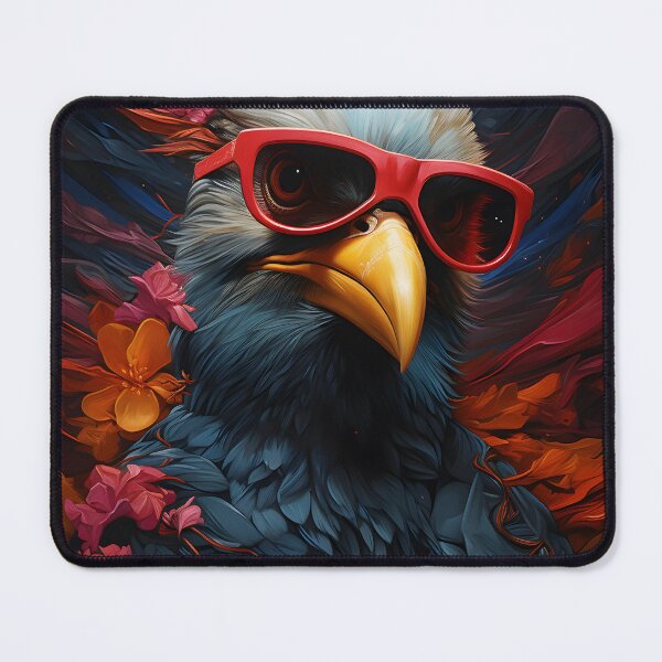 Item preview, Stylish Eagle: King of Style with Flowers and Glasses designed and sold by Hipatye26.