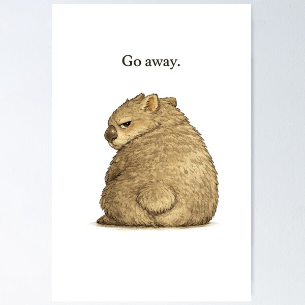 Item preview, Go Away Grumpy Wombat – Funny Introvert Animal Design designed and sold by HoloInverse.