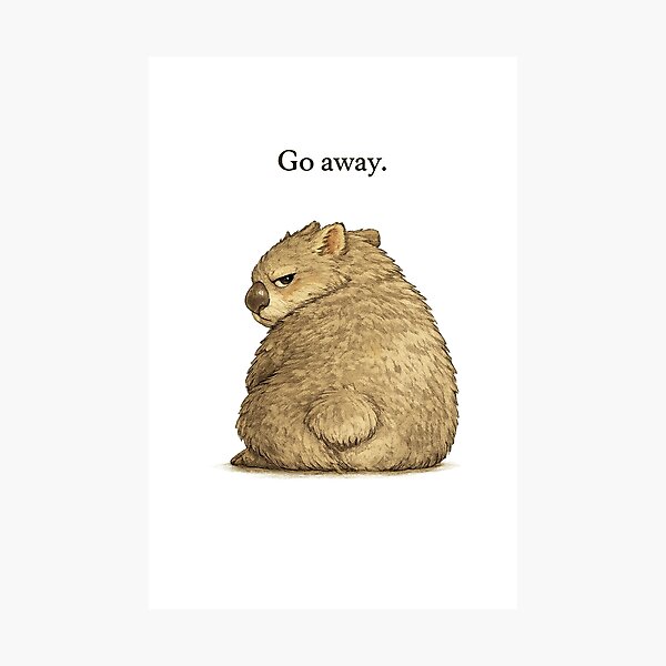 Item preview, Go Away Grumpy Wombat – Funny Introvert Animal Design designed and sold by HoloInverse.