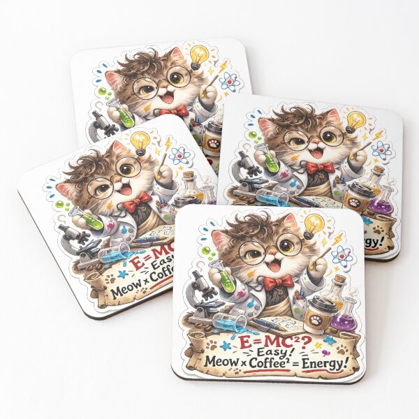 Item preview, The scientist cat says Meow x coffee = Energy designed and sold by Berlin-D-Prs.
