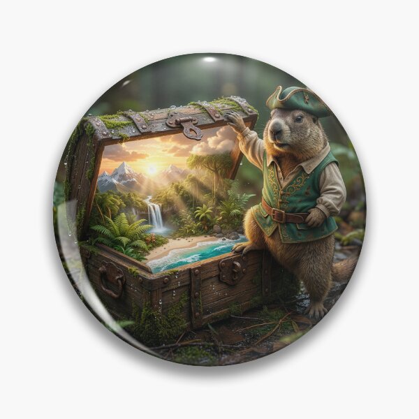 Item preview, Groundhog Pirate Opens Treasure Chest designed and sold by Tridentulus.