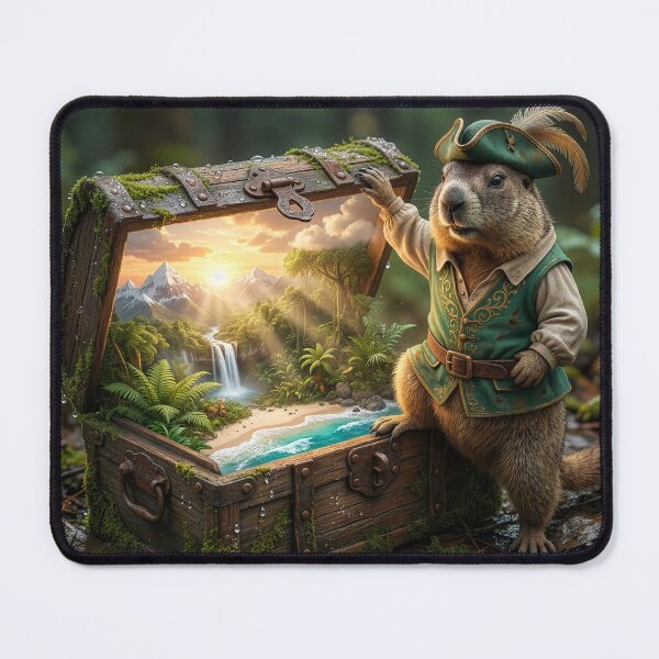 Item preview, Groundhog Pirate Opens Treasure Chest designed and sold by Tridentulus.