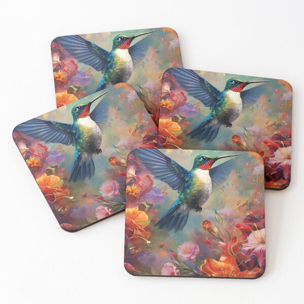 Item preview, Rainbow Hummingbird: Dance Among Vibrant Flowers designed and sold by Hipatye26.