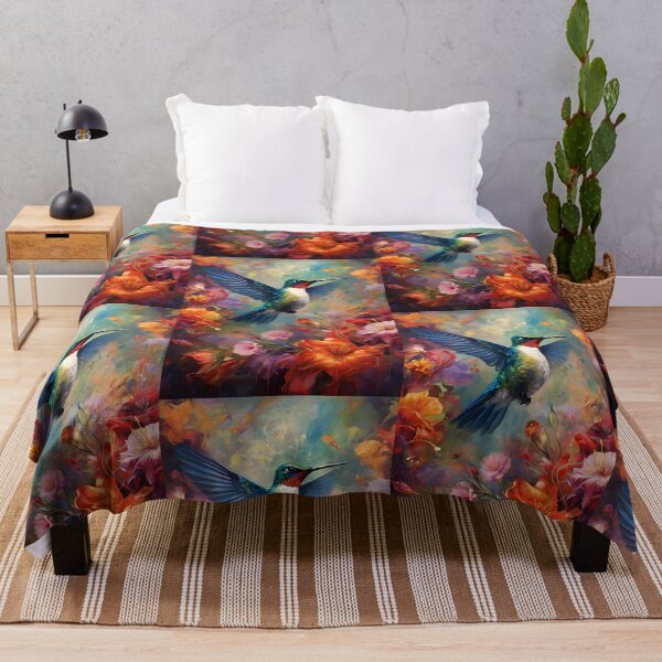 Item preview, Rainbow Hummingbird: Dance Among Vibrant Flowers designed and sold by Hipatye26.