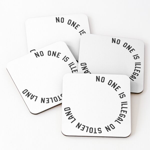 Item preview, NO ONE IS ILLEGAL ON STOLEN LAND. NO HUMAN IS ILLEGAL. WE ARE ONE. designed and sold by Cosmic Collective Print.