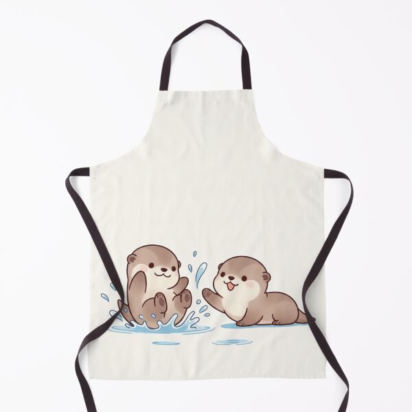 Item preview, Cute Kawaii Otters Splashing – Adorable Baby Otter Illustration designed and sold by soletstudio.