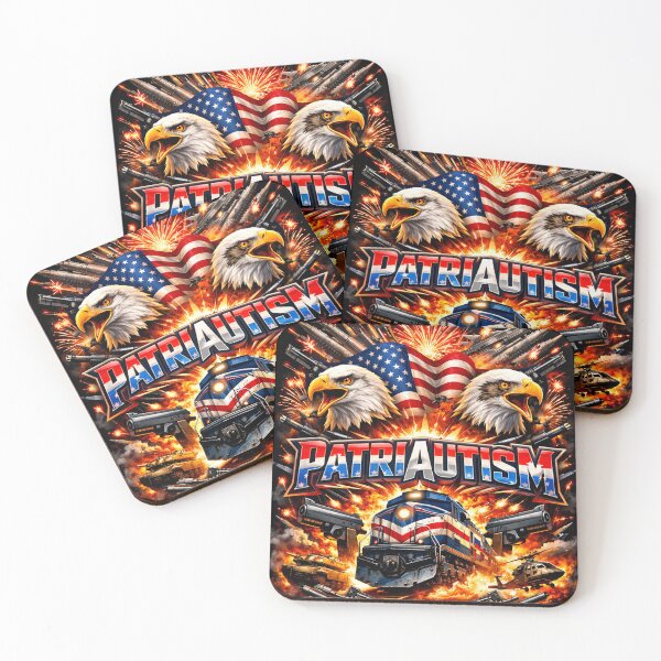 Item preview, PatriAutism: Patriotic Autism/ADHD Neurodivergent Awareness Patriotism American Flag Rifle Bald Eagle Train Shirt Logo designed and sold by MnDShirts.