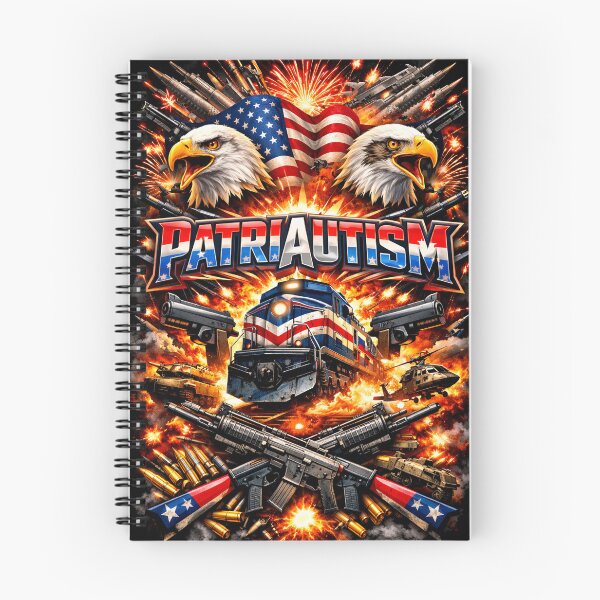 Item preview, PatriAutism: Patriotic Autism/ADHD Neurodivergent Awareness Patriotism American Flag Rifle Bald Eagle Train Shirt Logo designed and sold by MnDShirts.