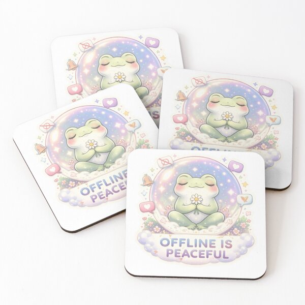 Item preview, Offline Is Peaceful Cute Frog Sticker Digital Detox Aesthetic Design designed and sold by MrDev.