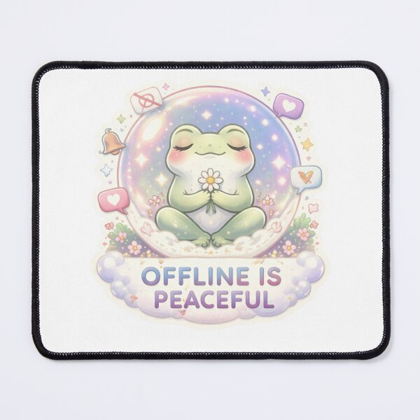Item preview, Offline Is Peaceful Cute Frog Sticker Digital Detox Aesthetic Design designed and sold by MrDev.