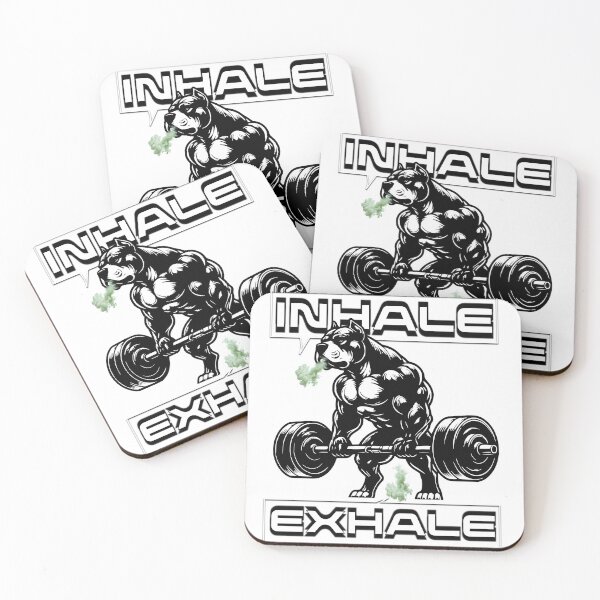 Item preview, Funny Lifting Dog - Inhale Exhale Deadlift Humour designed and sold by Abaseen.