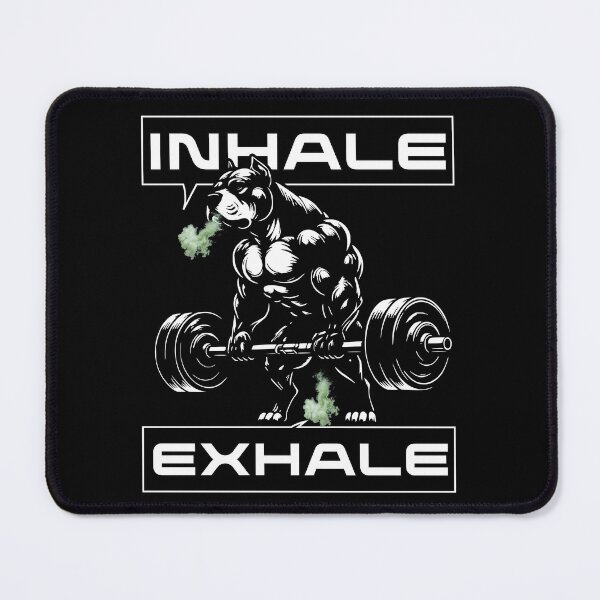 Item preview, Funny Lifting Dog - Inhale Exhale Deadlift Humour designed and sold by Abaseen.