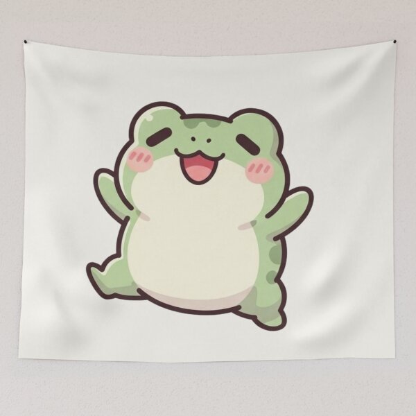 Item preview, Happy Kawaii Frog – Cute Chubby Frog Cartoon designed and sold by soletstudio.
