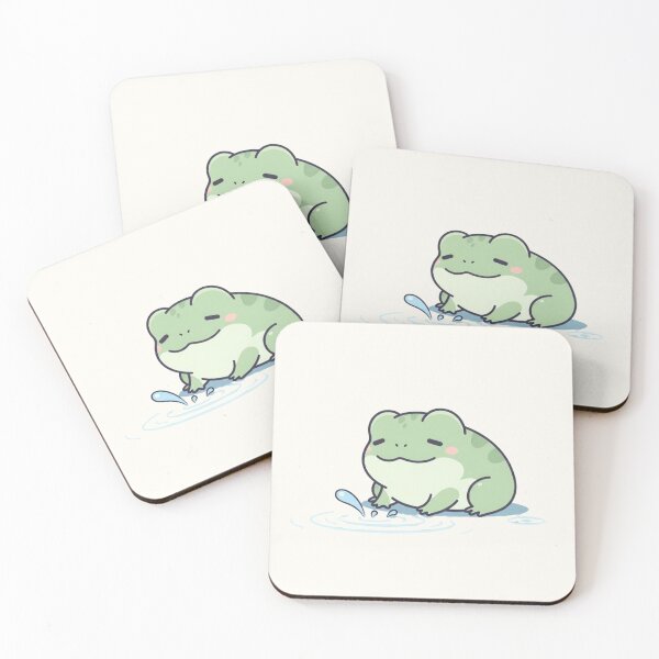 Item preview, Cute Kawaii Frog Splashing Water – Adorable Pastel Green Frog Illustration designed and sold by soletstudio.