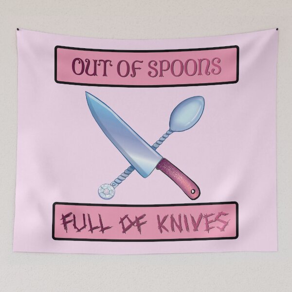 Item preview, Out of Spoons, Full of Knives Pink B designed and sold by Syph-Creations.