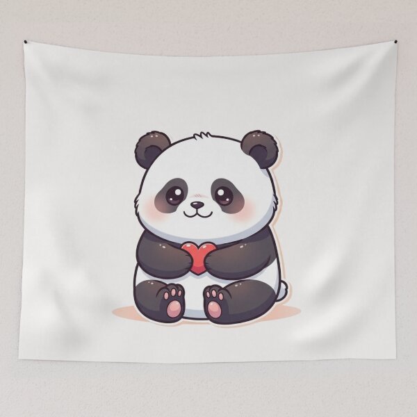 Item preview, Cute Kawaii Panda Holding Heart – Adorable Love Panda Illustration designed and sold by soletstudio.