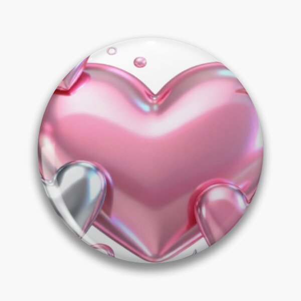 Item preview, Shiny Heart – Glossy Pink and Metallic Love Design designed and sold by Cristhian Almanza.