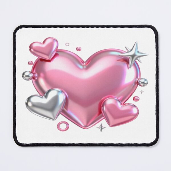 Item preview, Shiny Heart – Glossy Pink and Metallic Love Design designed and sold by Cristhian Almanza.