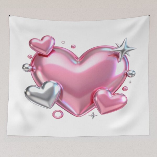 Item preview, Shiny Heart – Glossy Pink and Metallic Love Design designed and sold by Cristhian Almanza.