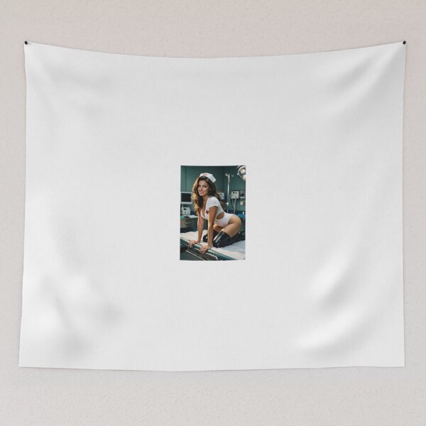 Item preview, Brunette Nurse in White Bodysuit on Clinic Table designed and sold by CathryneDelamort.