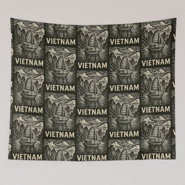 Item preview, Vietnam Linocut Style  designed and sold by Thistle-TShop.