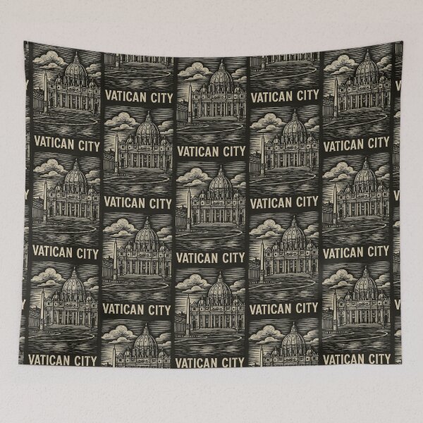 Item preview, Vatican City Linocut Style  designed and sold by Thistle-TShop.