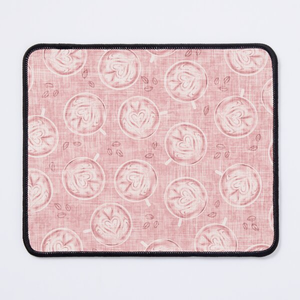 Item preview, Coffee Lovers Latte Art Hearts Linen Texture - Blush Retro Pink designed and sold by LoveAlways-AEP.