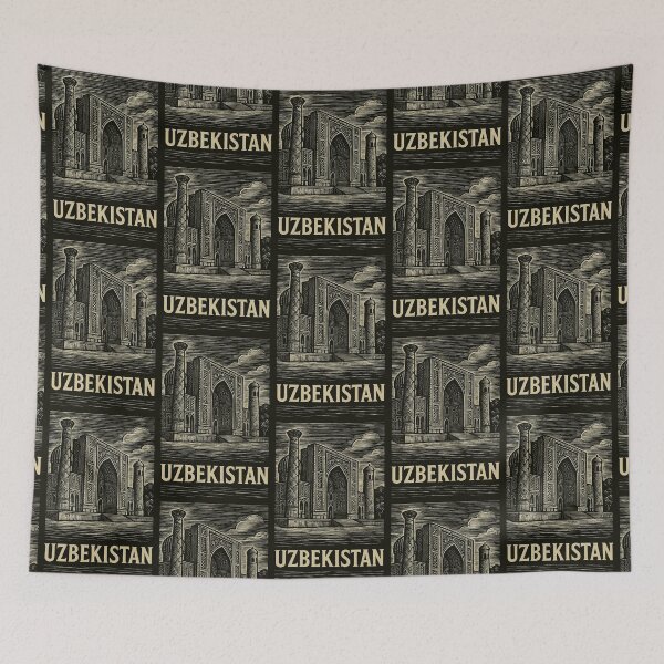 Item preview, Uzbekistan Linocut Style  designed and sold by Thistle-TShop.
