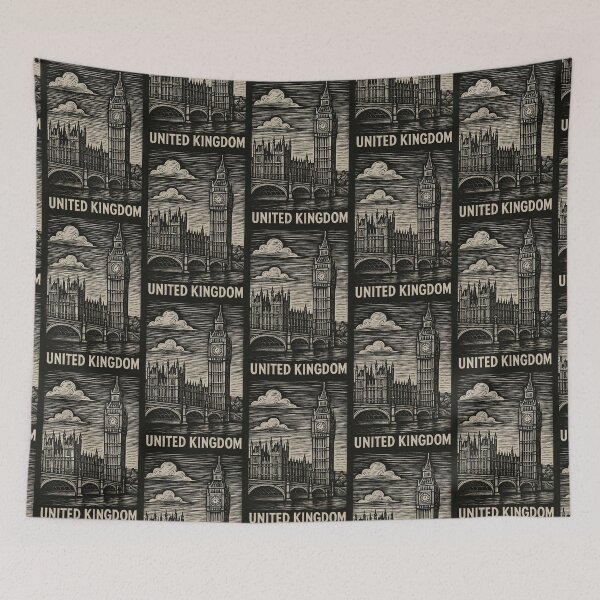 Item preview, United Kingdom Linocut Style  designed and sold by Thistle-TShop.