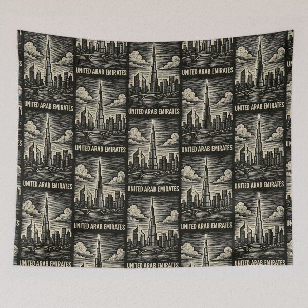 Item preview, United Arab Emirates Linocut Style  designed and sold by Thistle-TShop.