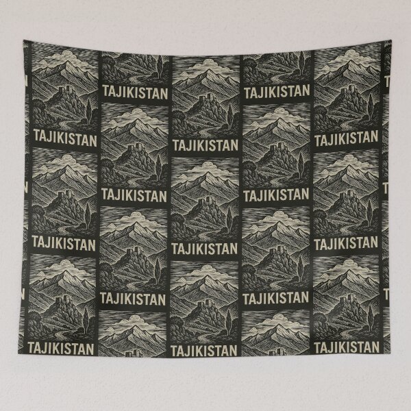 Item preview, Tajikistan Linocut Style  designed and sold by Thistle-TShop.