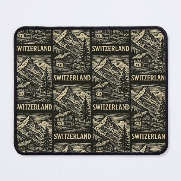 Item preview, Switzerland Linocut Style  designed and sold by Thistle-TShop.