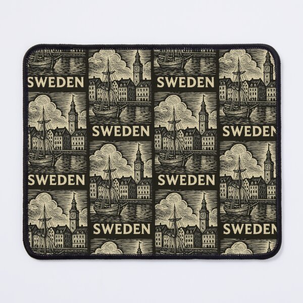 Item preview, Sweden Linocut Style designed and sold by Thistle-TShop.