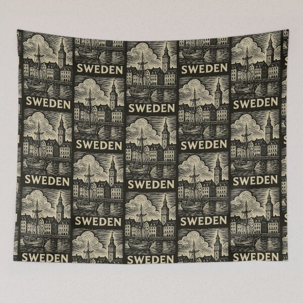 Item preview, Sweden Linocut Style  designed and sold by Thistle-TShop.