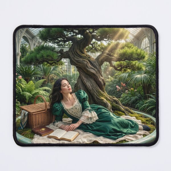 Item preview, Woman Reads Under a Bonsai Tree designed and sold by Tridentulus.