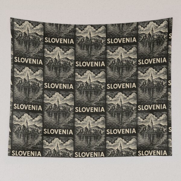 Item preview, Slovenia Linocut Style  designed and sold by Thistle-TShop.