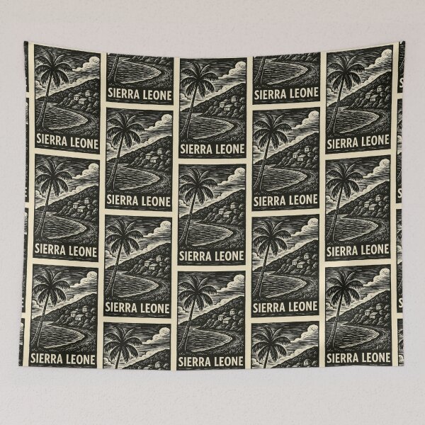 Item preview, Sierra Leone Linocut Style  designed and sold by Thistle-TShop.